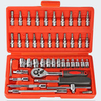 Kit d'outils de clé à douille à choc chauffée en chrome-vanadium 46 pièces OEM Garantie de 3 ans Rangement et transport faciles