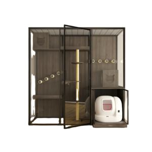 Nouvelle conception 2026, prix d'usine, mobilier de luxe pour animaux de compagnie, cage pour chat, bois massif, verre trempé, villa respirante pour chat, maison pour chat - Product Image 1