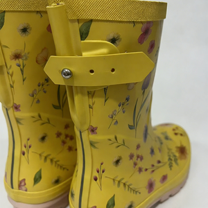 Retro Style Ladies Rain Boots Classic Pattern Waterproof Anti Slip Boots Durable Comfort Women Water Shoes for Daily Outdoor Use - Product Image 1