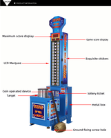 Machine de jeu d'arcade de boxe géante pour adultes, pour l'extérieur, avec sac de frappe et mesure de puissance de coup, à vendre