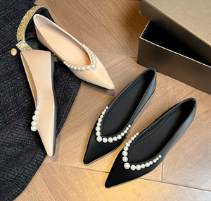 <span class=keywords><strong>Scarpe</strong></span> da <span class=keywords><strong>Donna</strong></span> ZEYOE Autunnali Slip-On in Microfibra con Punta Francese e Perle, Nuovo Stile 2026 Versatile a Bocca Bassa, Taglie <span class=keywords><strong>Grandi</strong></span> 41-43 - Product Image 1