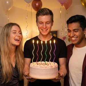 New 6pcs/<b>box</b> Colorful Creative Birthday <b>Cake</b> Candle Party Curve Thread Birthday Spiral Candles for Birthday Party Decoration - Product Image 2