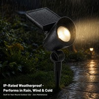 Solar-Spotlight für Außenbereiche, wasserdicht, LED-Landschaftsleuchte, warmweiß, Dämmerungssensor, Erdspieß für Garten, Baum, Villa, Hof, Weg
