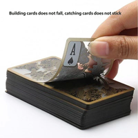Cartes de poker personnalisées avec bordure dorée en cristal, fabriquées en PVC et en matériau transparent comme le cristal, poker sur mesure