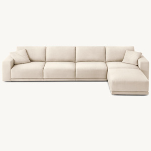 Rhoohill personalizzato di lusso stile moderno soggiorno bianco lino RH divano modulare L-sezionale divano Ottoman mobili soggiorno - Product Image 1