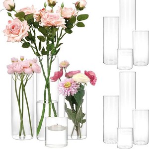 <span class=keywords><strong>Jarrón</strong></span> de Vidrio Creativo de Cilindro Recto, <span class=keywords><strong>Jarrón</strong></span> <span class=keywords><strong>Grande</strong></span> de Vidrio Borosilicato Grueso para <span class=keywords><strong>Decoración</strong></span> - Product Image 1
