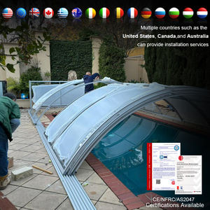 <span class=keywords><strong>Terraza</strong></span> de diseño moderno, recinto para piscina, solárium retráctil de policarbonato para almacén, uso residencial exterior y exterior - Product Image 6