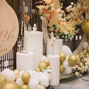 Wedding Supplier Decoration Props Birthday Party Dessert Stand Display Set Custom White Iron Cylinder Dessert Table