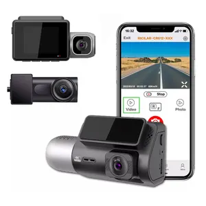 3 चैनल पानी का छींटा कैम 4K कैमरा ट्रिपल तरह की कार वीडियो रिकॉर्डर के साथ Dashcam सामने और रियर कैमरा रात दृष्टि dvr के लिए कार टैक्सी