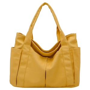 Sac fourre-tout en toile grande capacité pour femme avec poches, logo personnalisé, idéal pour le shopping, les voyages, les trajets quotidiens et la plage - Product Image 6