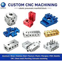 Bloc de collecteur pneumatique robotisé en aluminium 7075 usiné CNC de haute précision, pièce de contrôle de flux multi-stations pour la manutention automatisée
