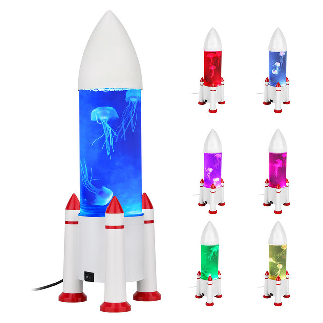 Creative Fluorescence Led Light Transparent Bedside Night Lamp Large Style Rocket Aquarium Product Sea Jellyfish Light