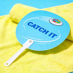 Abanicos de Mano de Plástico Personalizados. Impresión a color HD de doble cara. Regalo Promocional de Verano Ligero y Duradero. Logotipo y código QR imprimibles. - Product Image 6