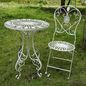 Set <span class=keywords><strong>Tavolo</strong></span> e Sedie in Acciaio Inossidabile Stile Francese per Cortile, <span class=keywords><strong>Giardino</strong></span>, Balcone - Design Moderno ed Ecologico - Product Image 4