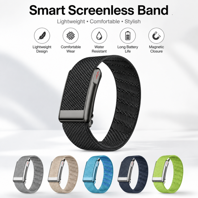 Screenless Waterproof Fitness Smart Bracelet Sleep Tracking Body Temperature Multisport Tracking AI Health Watch Wristband