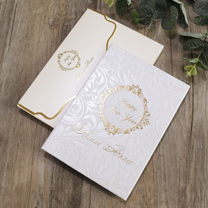 Campioni di Inviti Matrimoniali con Copertina Rigida Vuota, Sfondo in Carta Glitterata e Logo in Lamina Dorata - Product Image 4