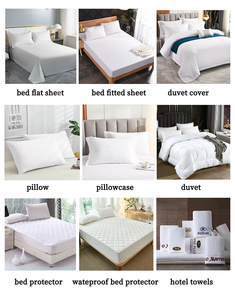 Venta al por mayor de sábanas de lujo 200TC Funda nórdica de algodón puro <span class=keywords><strong>Color</strong></span> sólido Ropa de cama de hotel Hotel Juego de 4 piezas - Product Image 5