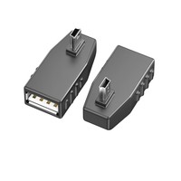 Adaptador Mini USB OTG de 90 Grados, Mini Macho a USB Hembra para Teclado, Ratón, Controlador de Juegos, Unidad Flash
