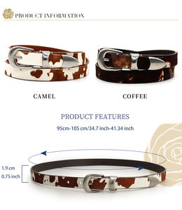 OEM ODM Diseño <span class=keywords><strong>Western</strong></span> Metal Pin Hebilla Pony CRIN Cinturón de cuero personalizado para hombres Mujeres Cinturón personalizado - Product Image 2