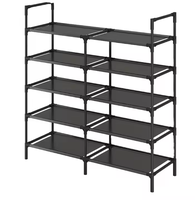 Grand Organisateur Portable Durable avec Rangement Multicouche Anti-Poussière pour Chaussures en Tissu et Plastique