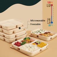 Vaisselle jetable biodégradable pour restaurant, boîte à lunch, boîte à bento en amidon de maïs