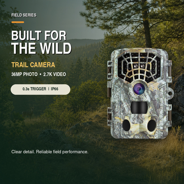 Wholesale 36MP 2.7K CMOS Hunting Camera 0.3s Fast Trigger 120 Degree PIR 21m Detection IP66 Infrared Wildlife Trail Outdoor