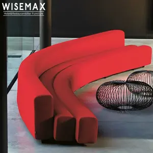 WISEMAX furnitur sofa gaya Eropa furnitur desain modern sofa kain berbentuk u besar untuk hotel lobi furnitur kantor
