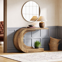 Table console Tribesigns 110 cm style farmhouse, table d'appoint en bois pour entrée, couloir, salon, hall d'entrée, brun vintage