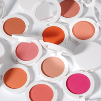 Fard à joues contour personnalisé, petit pot rond, fard à joues en poudre pressée, palette, marque privée, fard à joues rose, fard à joues