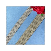Ruban de dentelle brodé en fil d'or LEIXUSI 2 cm, style ethnique fait main pour vêtements, chaussures et accessoires pour enfants