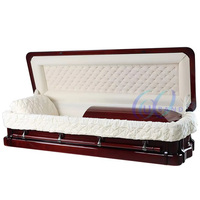 Ataúdes de Madera de Caoba Africana Sólida, Estilo Americano, Venta al por Mayor, Alta Calidad, Personalizables, Capacidad de 29 Pulgadas para Funerales