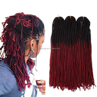Ventes Flash Tresses Synthétiques 18 Pouces Cheveux au Crochet Ombré Naturels Doux Dreadlocks Sisterlocks Extensions de Cheveux Sister Loc