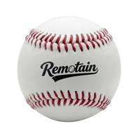 Balle de baseball professionnelle blanche de 9 pouces, 140-150g, 30% laine, haute qualité, avec logo personnalisé imprimé, couture plate, modèle Remotain 9