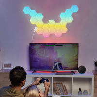CL Lighting Proveedor de comercio electrónico Lámpara de pared extraíble inteligente creativa Quantum Modular Hexágono Geometría Empalme LED blanco Noche