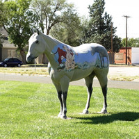 Statue Offre Spéciale grandeur nature de cheval de résine de fibre de verre faite main pour la décoration de jardin