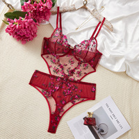 Vente chaude d'usine : Lingerie sexy pour femmes raffinées, ensembles exotiques brodés style féerique, tenues en dentelle sensuelles et de fantaisie, ensemble de lingerie ouvert sur le devant
