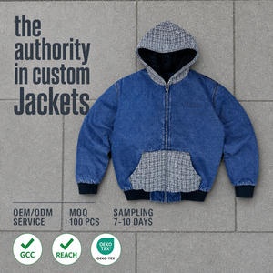 Chaquetas de algodón con cremallera para hombre, con capucha texturizada, bolsillos con bloques de color, bordado, estilo relajado, unisex, ropa urbana, OEM personalizado, venta al por mayor - Product Image 1