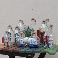 Bouteille en verre Bateau Série Océan Bouteille de dérive créative en bouteille Décoration de bateau