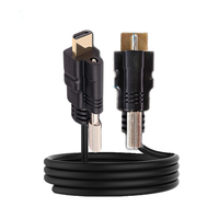 Câble audio vidéo HDMI HDTV 2.0 mâle à mâle avec vis de verrouillage connecteur de montage sur panneau câble HDMI 1m 1.5m 2m avec vis
