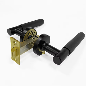 Hot Double Sides Privacy Matt <strong>Black</strong> <strong>Door</strong> <strong>Knob</strong> Solid Brass Passage Wholesale Accessories Lever Modern Security <strong>Door</strong> Locks Handle - Product Image 2