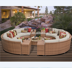 เฟอร์นิเจอร์พักผ่อนดีไซน์วงกลมทันสมัยไม่ซ้ำใคร เก้าอี้หวายโค้ง โต๊ะทรงกลม โซฟาสำหรับล็อบบี้โรงแรม - Product Image 3