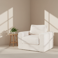 Vakuumverpacktes Modernes Minimalistisches Einsitziges Stoffsofa mit Massivholzrahmen, Schaumstofffüllung und Waschbarem Bezug