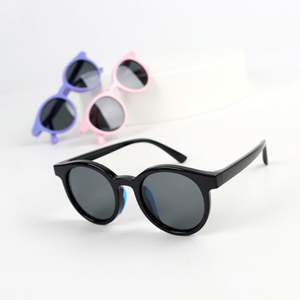 Lunettes de soleil rondes pour enfants, mode vintage 2025, garçons et filles, monture en silicone colorée, UV400 polarisées - Product Image 3