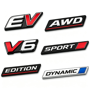 Emblema de Coche de Plástico ABS Cromado, Adhesivo, Resistente, Personalizado con Logotipo, Placa con Nombre, Impermeable 3M, Letras Plateadas y Negras, DIY - Product Image 1