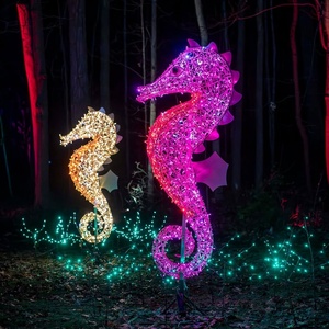 H 7ft Nhiều Màu Sắc Ánh Sáng Có Sẵn Biển Đại Dương Chủ Đề 3D Cá Ngựa LED Điêu Khắc Motif Đèn Trang Trí Cho Công Viên Vườn Thú - Product Image 3
