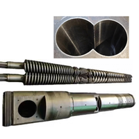 Vis et barillet coniques à double vis à haute teneur en calcium 92/188 pouvant être utilisés pour la fabrication de panneaux muraux/tuyaux en WPC/PVC, teneur en CaCO3 supérieure à 200%
