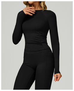 <span class=keywords><strong>Haut</strong></span> de sport respirant en Spandex/Nylon à manches longues, coupe ajustée, effet seconde peau, pour yoga, course en extérieur et fitness - Product Image 6