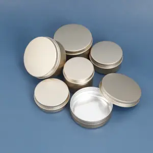 Cajas de latas de embalaje redondas de aluminio dorado metálico de 100ml y 150ml para velas tarro redondo vacío con tapas