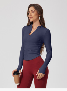 RUIQUWIN OEM Chaquetas Stand Up Zip Ropa de entrenamiento Traje de yoga Entrenamiento Deportes Fitness Top Ropa de yoga para mujer - Product Image 3