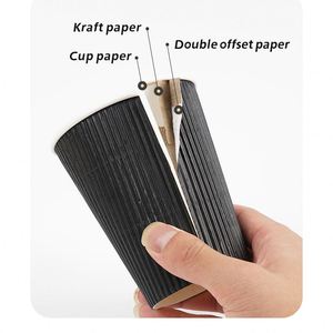 Wholesale Corrugated Craft <b>Paper</b> Cup Disposable <b>Cheap</b> Takeaway Ripple Double Layer Hot Drinks Coffee <b>Paper</b> Cup - Product Image 4